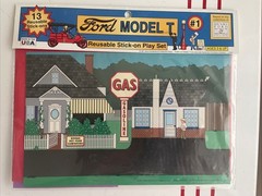 1997 Ford Model T Reusable Stick On Play Set New Old Stock Sealed Package