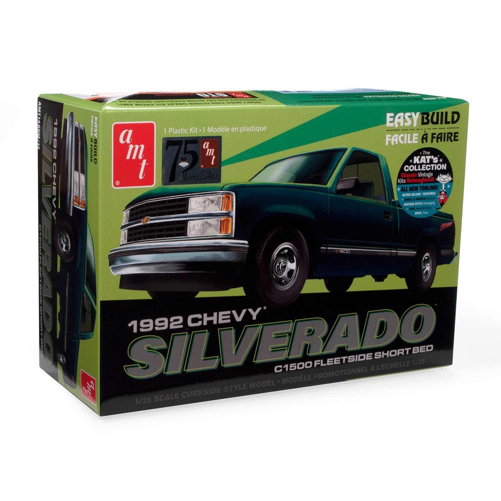 AMT 92′ Silverado Shortbed Fleetside Easy Build 125 AMT1408M Plastics Car/Truck