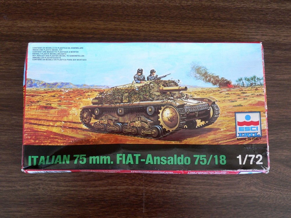 ESCI Ertl 1/72 Italian 75mm Fiat-Ansaldo 75/18 Tank New in Box #8031