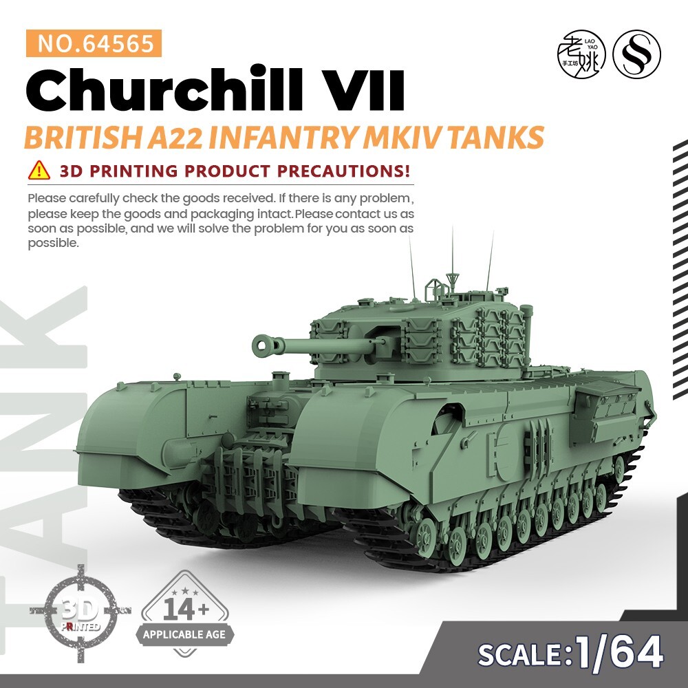 SSMODEL 1:64 Military Model Kit British A22 Infantry MKIV Churchill VII Tanks