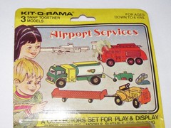 Vintage 1975 Kit-O-Rama Snap Together Models Airport Services, Made in Australia