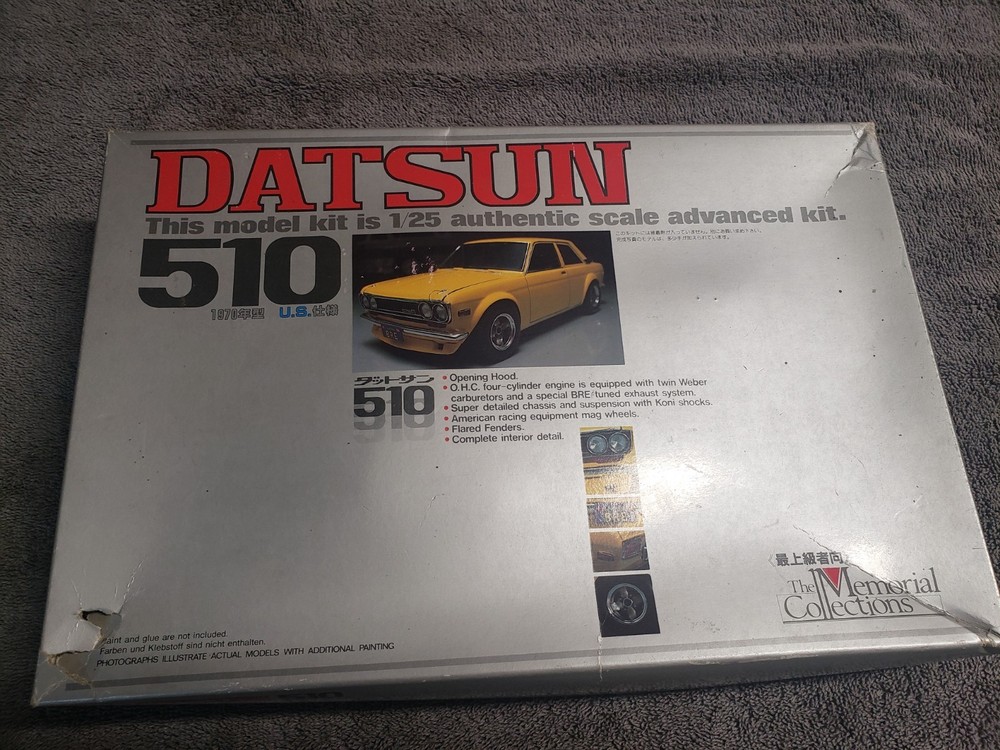 Vintage ’70 Datsun 510 Union Adv. Model Kit. The Mem. Col. NOS. High Quality Kit