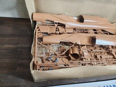 Box of vintage military vehicles models (Lot size 9) Planes Ships Car Tank