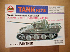 2 Vintage AHM German Tiger & Panther Tank Model Kits Snap Together 1/72 NOS