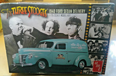 Three Stooges 1940 Ford Sedan AMT Sealed 1/25 Scale Model Kit (Box Damaged)