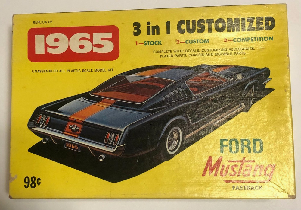 Vintage 1965 Mustang Ford Fastback 3 in 1 Custoimized Model Kit Palmer Plastics