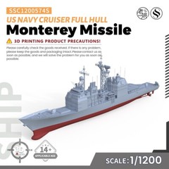 SSMODEL 574S 1/1200 Military Model US Navy Monterey Missile Cruiser Full Hull