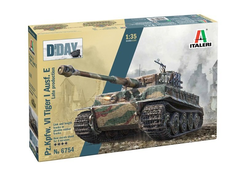 Italeri 6754 1/35 Tank Model Kit WWII German Tiger I Pz.Kpfw.VI Ausf.E Late Ver