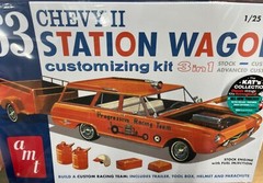 AMT 1201 1963 Chevy II Station Wagon w/Trailer kit 1/25 McM FS