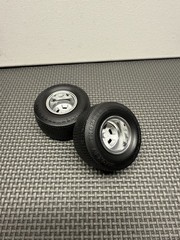 1:16 Two Rear ET100 Wheels (Chrome Hoop) MT Tires 53mm tall 31mm wide