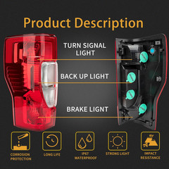 Tail Light Assembly Compatible with 2020-2022 Ford F250/F350/F450 Super Duty Dri