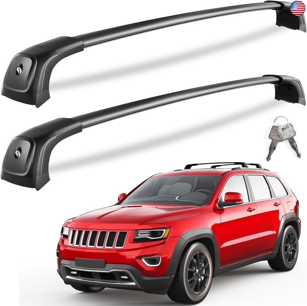 KINGGERI 330lbs Lockable Roof Racks Cross Bars Fit for Jeep Grand Cherokee