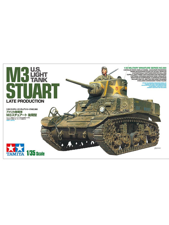 Tamiya 35360 1/35 US M3 Stuart Late Production Light Tank Model