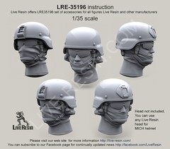 Live Resin 1/35 LRE-35196 Uncovered MICH Helmet with Norotos One Hole Shroud (2)