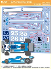 SHUNKO MODELS 1/20 Ligier JS11 Argentina Brazil GP 1979 Decal for Tamiya 17016
