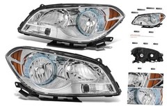 Pair of Headlight Assemblies Compatible With Chevy Malibu 2008-2012,