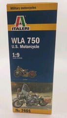 Italeri 7401 WW2 U.S. Army WLA 75 Harley Motorcycle Plastic Model Kit 1/9 NIB