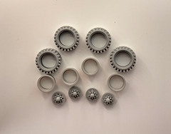 1/25 Scale 8 Lug Off Road Wheel Tire Set 33×12.50×20 High Detail Resin Parts
