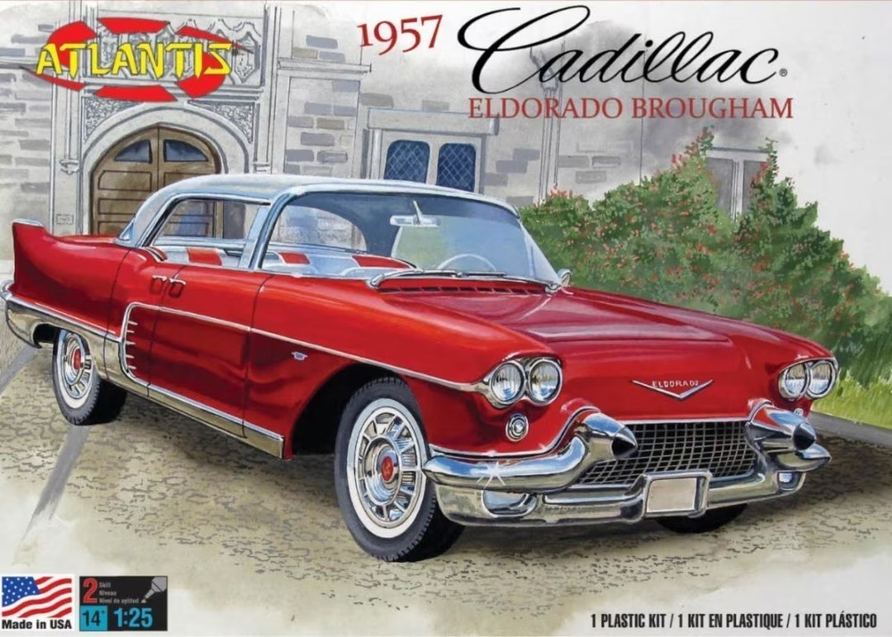 Atlantis 1244 1957 Cadillac Eldorado Brougham plastic model car kit 1/25
