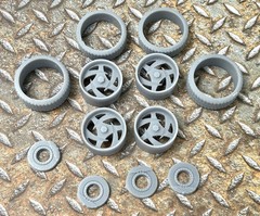 Resin 20 Inch Retro “Boyd’s ULT 1” Model car Wheels/Tires 1/24 1/25 scale