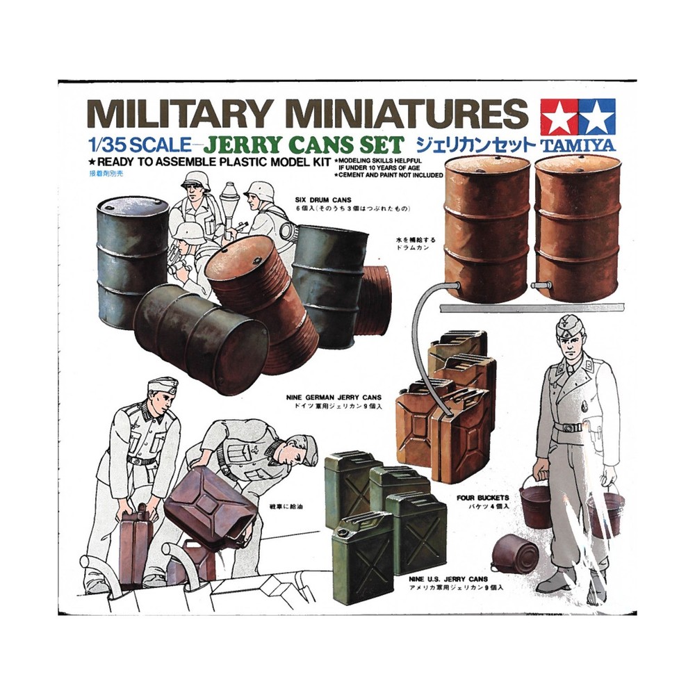 TAMIYA Military Model 1:35 Jerry Cans Set SW (New)