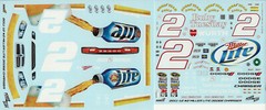 NASCAR DECAL # 2 MILLER LITE 2011-2012 DODGE CHARGER BRAD KESELOWSKI 1/24