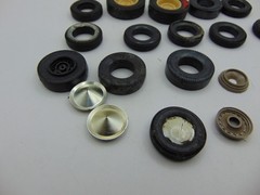 Lot of vintage 1960’s Model Car or Truck Parts Misc. Junkyard Wheels Tires Caps