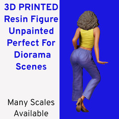People Sitting and Leaning on Model Cars Resin 3d print Set of 3 Figures