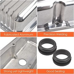 Aluminum Valve Covers with Holes Retro Finneded Compatible SBC 58-86 Polish