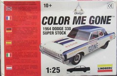 NEW Sealed Lindberg Color Me Gone 1964 Dodge 330 Super Stock Model Car Kit
