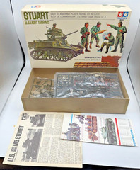 Tamiya MRC 1/35 US Light Tank M3 Stuart Model Kit MM342 w/ Crew Vintage 1975