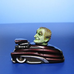 Jimmy Flintstone resin Lil Shitzz Grampa Munster aboard a ’49 Merc LS4