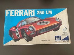 Vintage MPC Ferrari 250 LM with Display Stand 1/32 Scale Model Kit