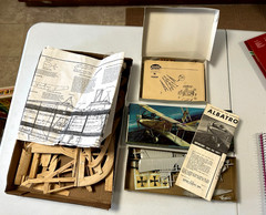 Vintage Lot of Model Kit Airplane Crane Balsa Parts of all kinds Used & Unuse