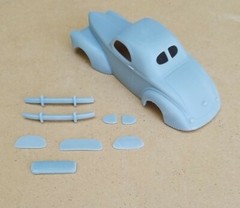 ABS-LIKE RESIN 3D PRINTED 1/43 1941 WILLYS COUPE BODY. GASSER DRAG