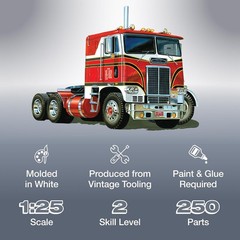 Limited Edition 1:25 White Freightliner 2-in-1 Cabover Tractor Kit for Ages 14+