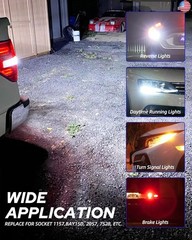 AUTOONE White 1157 LED Light Bulbs, 700% Brighter & 6500K White 7528 2057