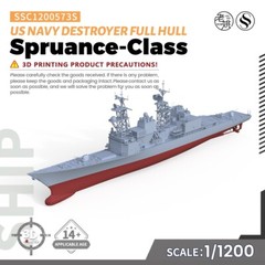 SSMODEL 573S 1/1200 Military Model US Navy Spruance-Class Destroyer Full Hull