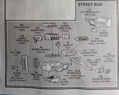 CHEVY 427 SUPERCHARGED ENGINE PARTS 37 CHEVY CONV – AMT T161 – MODEL CAR KIT LOT