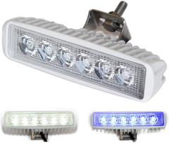Dual Color LED Boat Spreader Light Deck Flood Beam Stainless Hardware & Bracket