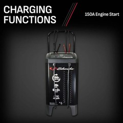 Car Battery Charger Engine Jump Starter 150 Amp 12-Volt Automatic Steel Case