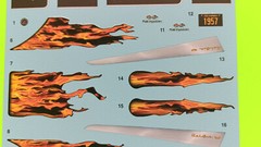 57 1957 Chevy Bel Air 1/25 Waterslide Decal Sheet Panel Trim Gold Emblems Flames