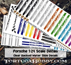 Porsche – Waterslide – 1:24 Scale – Decal Sets Models, Derby or Any Projecct