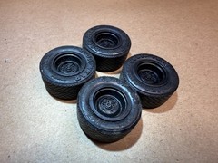 VIntage NASCAR Ford Wheels & Tires 1/25 Scale Rims GoodYear Blue Streak FULL SET