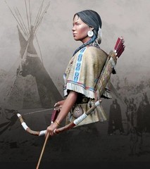 1/10 Scale Die-Cast Resin Bust Model Kit Native American Woman Holding Bows S…