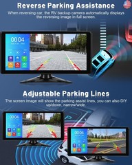 Roinvou 4K RV Backup Camera System, 10.36” Touchscreen DVR Quad Split Monitor
