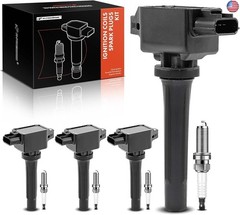 A-Premium Set of 4 Ignition Coil Pack and Iridium Spark Plugs Compatible with