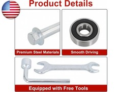 RUTU 12mm 270mm Mini Bike Rear Axle and 225mm Front Wheel Axle Kit with Nut