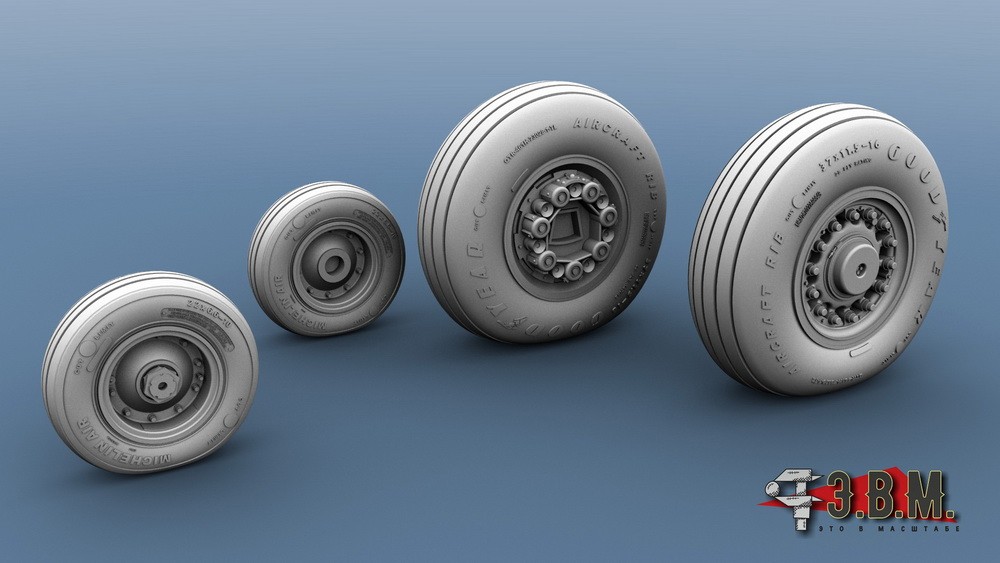 1:48 Resin Wheels Landing Gear for F 14D Tomcat Kinetic K48078