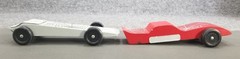 PINE CAR DERBY CARS WOOD SET OF 2 SPIDER WEB MOTIVE 1 CAR MISSING 2 WHEELS